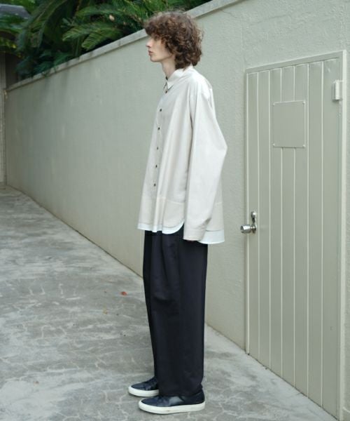 VU / ヴウlayered basic shirt [OFF BEIGE×OFF WHITE］vu-sht-009