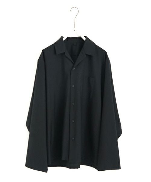 VU / ヴウopen collar over shirt [BLACK］vu-sht-010
