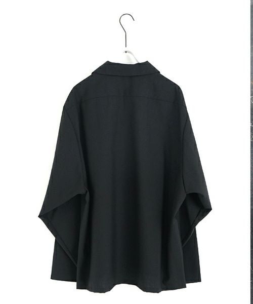 VUm ヴウエム open collar over shirt [BLACK］vu-sht-010