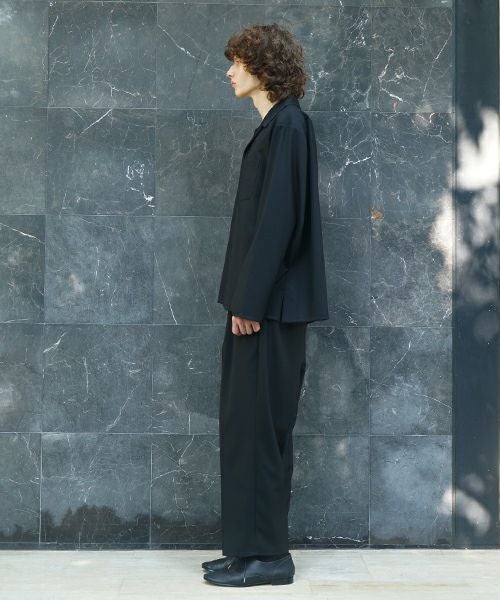 VU / ヴウopen collar over shirt [BLACK］vu-sht-010