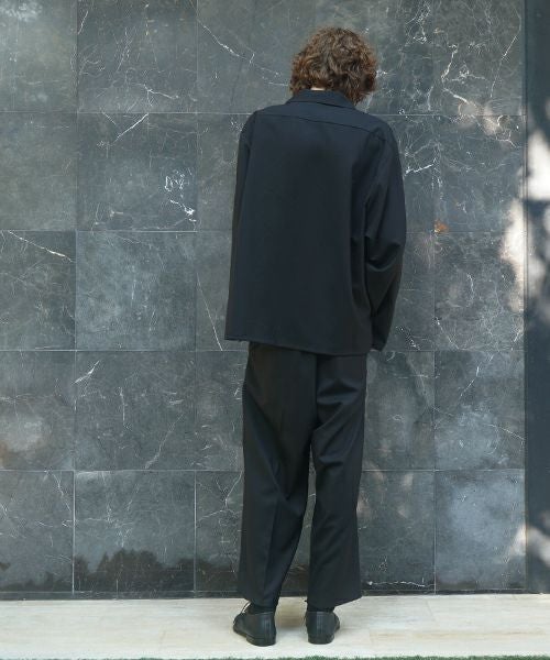 VU / ヴウopen collar over shirt [BLACK］vu-sht-010