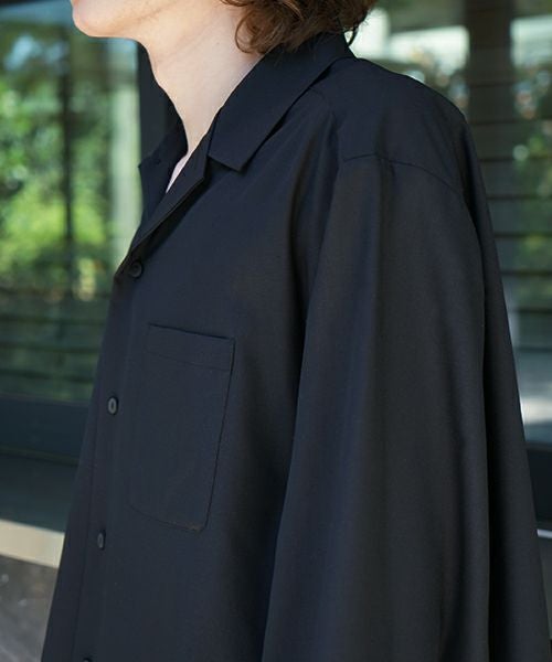 VU / ヴウopen collar over shirt [BLACK］vu-sht-010