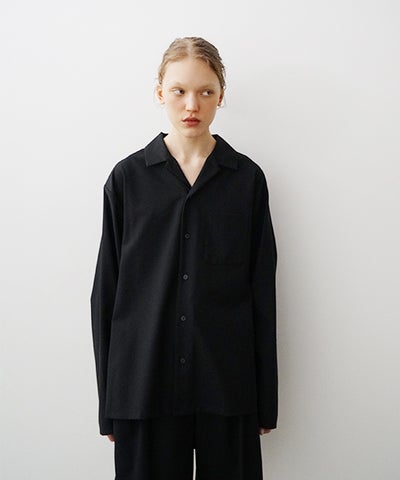 VU / ヴウopen collar over shirt [BLACK］vu-sht-010