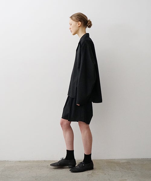 VU / ヴウopen collar over shirt [BLACK］vu-sht-010