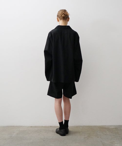 VU / ヴウopen collar over shirt [BLACK］vu-sht-010