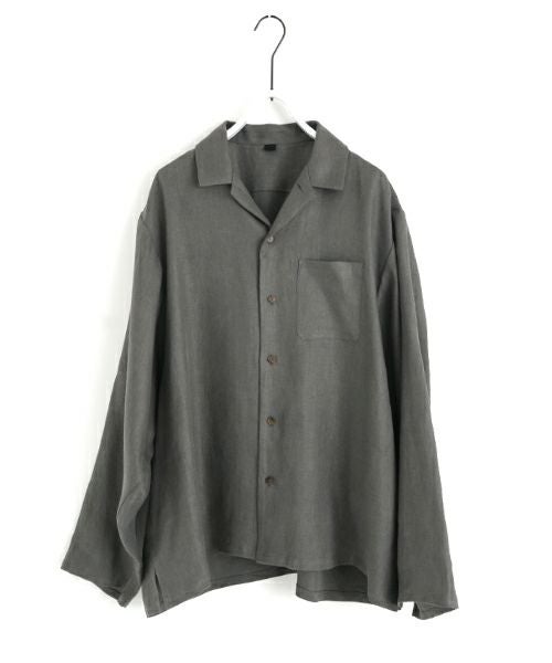 VU / ヴウopen collar over shirt [GREIGE］vu-sht-010