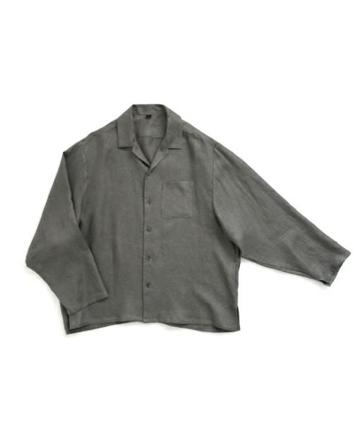 VU / ヴウopen collar over shirt [GREIGE］vu-sht-010