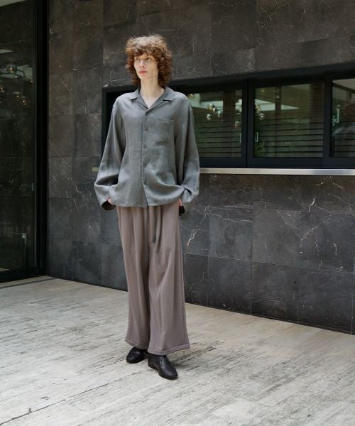 VU / ヴウopen collar over shirt [GREIGE］vu-sht-010