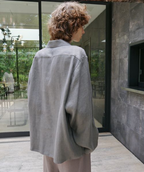 VU / ヴウopen collar over shirt [GREIGE］vu-sht-010