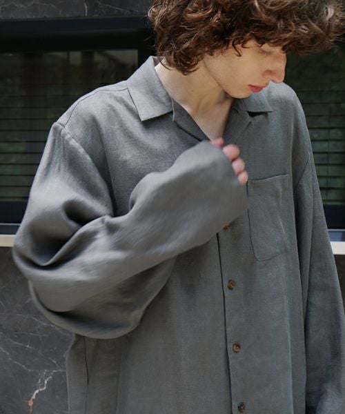 VU / ヴウopen collar over shirt [GREIGE］vu-sht-010