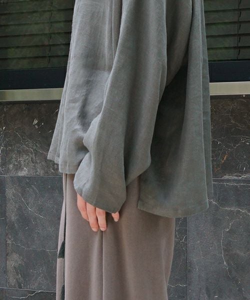 VU / ヴウopen collar over shirt [GREIGE］vu-sht-010