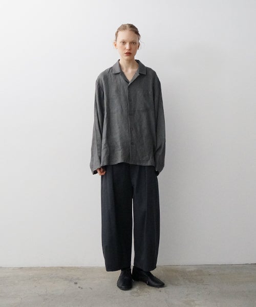 VU / ヴウopen collar over shirt [GREIGE］vu-sht-010