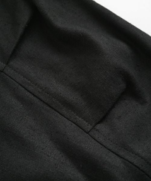 VU / ヴウstand collar work jakect silk linen [BLACK] vu-blu-008