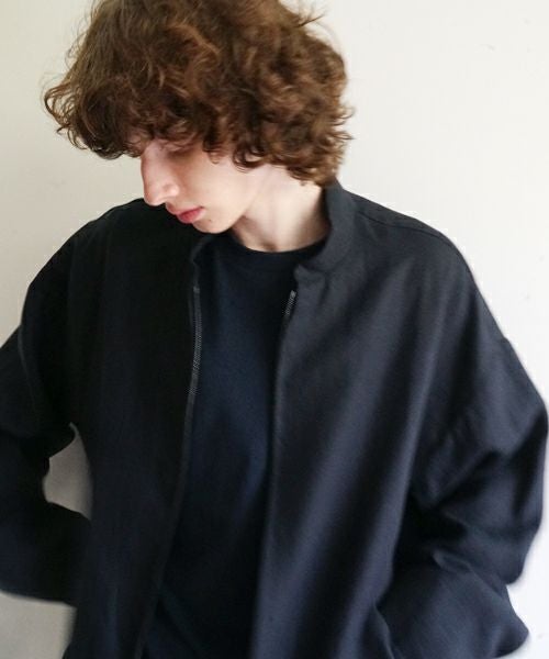 VU / ヴウzip stand collar blouson linen [NAVY] vu-blu-009