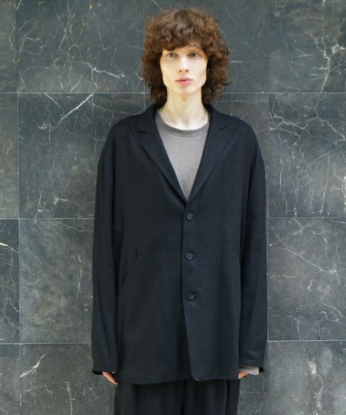 VU / ヴウ 3 button Jacket silk linen [BLACK] vu-jkt-008