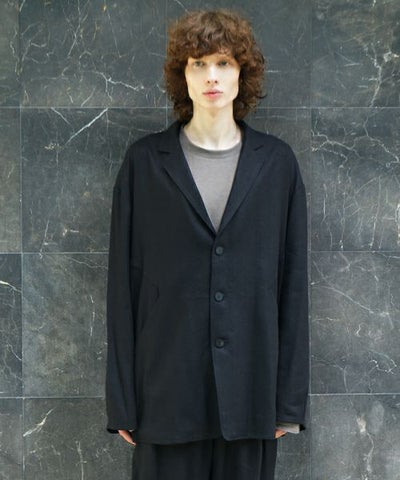 VU / ヴウ 3 button Jacket silk linen [BLACK] vu-jkt-008
