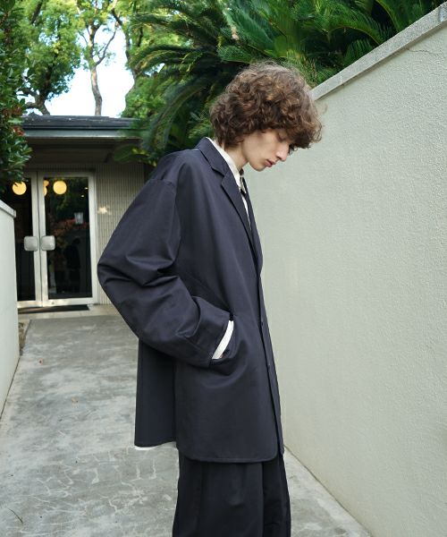 VU / ヴウ 3 button Jacket cotton silk linen [NAVY] vu-jkt-008