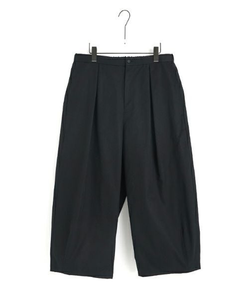 VU / ヴウtuck wide cropped pants finx cotton [BLACK] vu-pnt-012