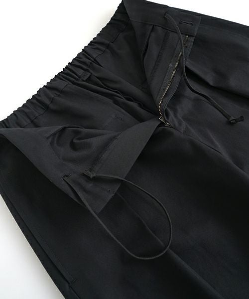 VU / ヴウtuck wide cropped pants finx cotton [BLACK] vu-pnt-012