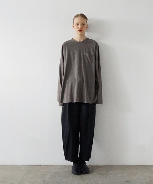 VU / ヴウtuck wide cropped pants finx cotton [BLACK] vu-pnt-012