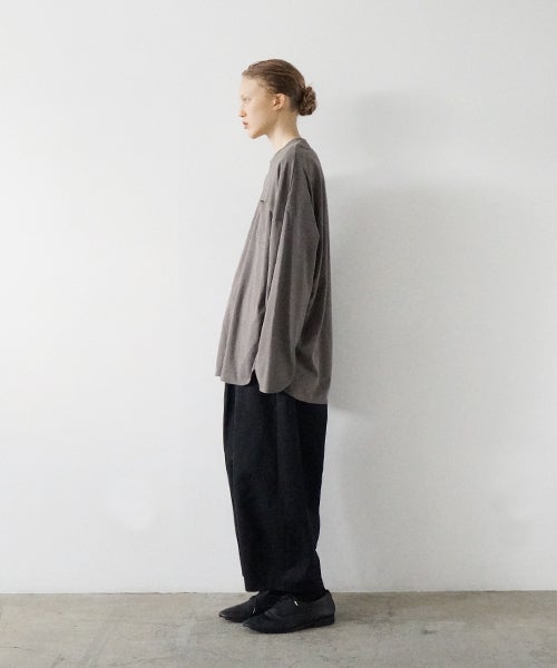 VU / ヴウtuck wide cropped pants finx cotton [BLACK] vu-pnt-012