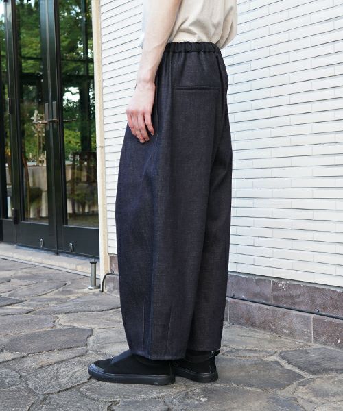VU / ヴウdenim tuck wide cropped pants [DEEP BLUE] vu-pnt-012