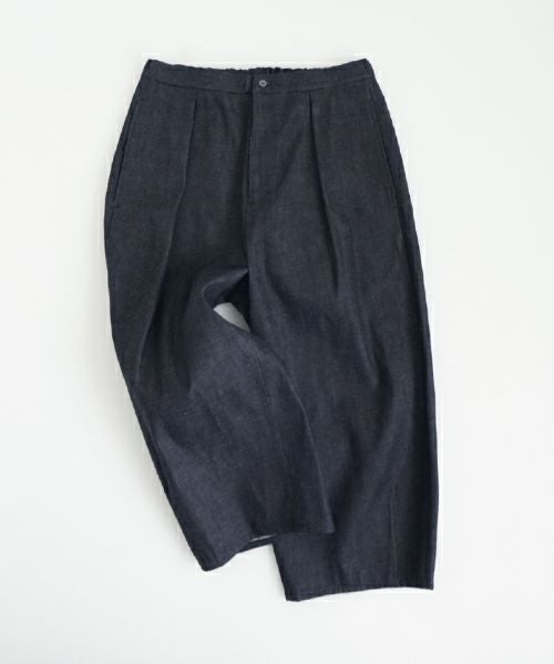 VU / ヴウdenim tuck wide cropped pants [DEEP BLUE] vu-pnt-012