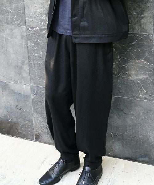 VUm ヴウエム easy tapered pants silk linen [BLACK] vu-pnt-008