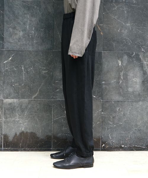 VU / ヴウeasy tapered pants silk linen [BLACK] vu-pnt-008
