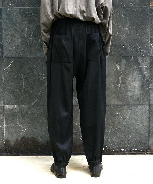 VUm ヴウエム easy tapered pants silk linen [BLACK] vu-pnt-008
