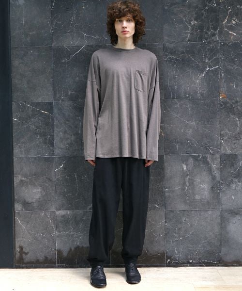 VUm ヴウエム easy tapered pants silk linen [BLACK] vu-pnt-008