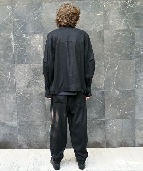 VUm ヴウエム easy tapered pants silk linen [BLACK] vu-pnt-008