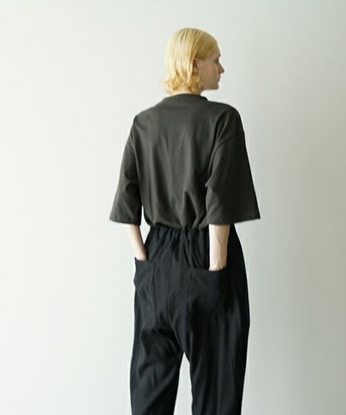 VUm ヴウエム easy tapered pants silk linen [BLACK] vu-pnt-008