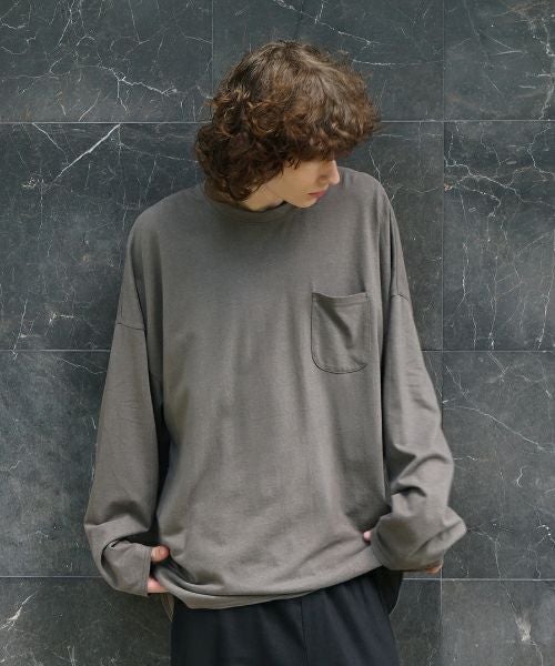 VU / ヴウbasic long t-shirt hemp cotton [CHARCOAL］vu-cut-013