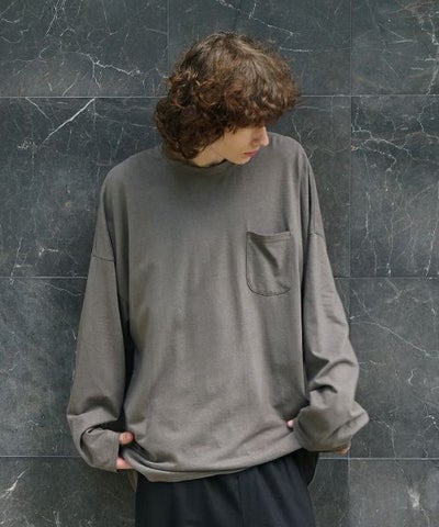 VU / ヴウbasic long t-shirt hemp cotton [CHARCOAL］vu-cut-013
