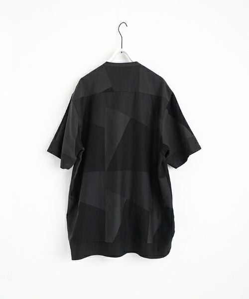  VU / ヴウlayered band collar short shirt[CHARCOAL×BLACK / BLACK］vu-sht-010