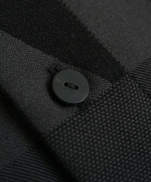  VU / ヴウlayered band collar short shirt[CHARCOAL×BLACK / BLACK］vu-sht-010