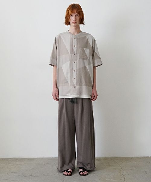 VU / ヴウlayered band collar short shirt[ASH×GRAY / STONE GRAY］vu-sht-010