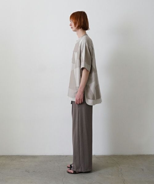 VU / ヴウlayered band collar short shirt[ASH×GRAY / STONE GRAY］vu-sht-010