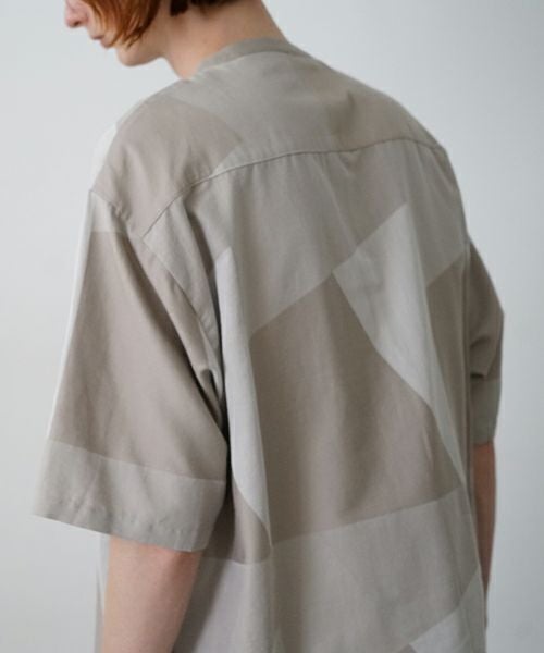 VU / ヴウlayered band collar short shirt[ASH×GRAY / STONE GRAY］vu-sht-010