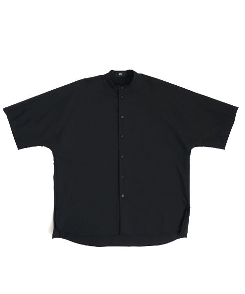 VU stand collar dolman shirt washable wool[BLACK］vu-sht-007