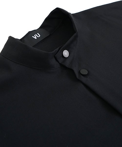 VU stand collar dolman shirt washable wool[BLACK］vu-sht-007