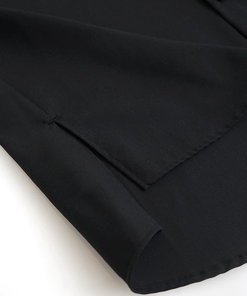 VU stand collar dolman shirt washable wool[BLACK］vu-sht-007