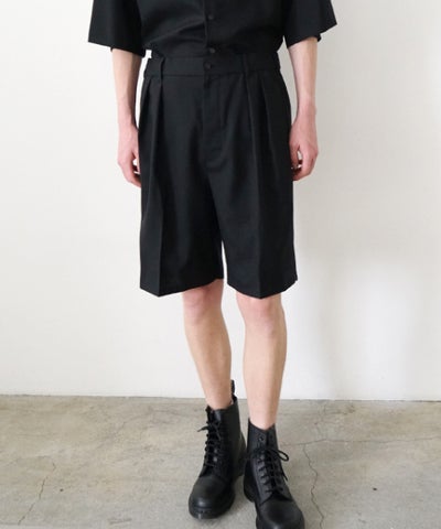  VU tailar short pants washable wool [BLACK］vu-pnt-015