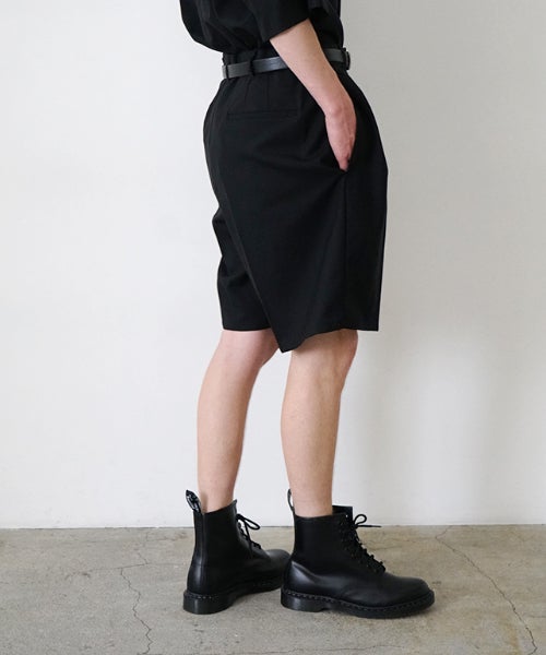  VU tailar short pants washable wool [BLACK］vu-pnt-015