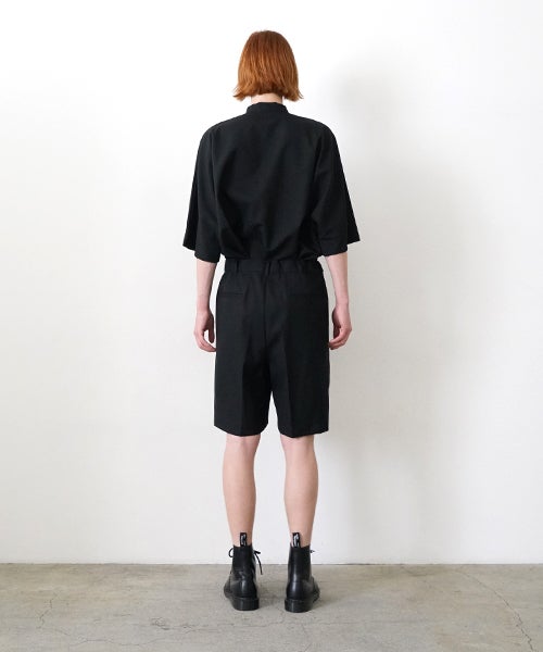  VU tailar short pants washable wool [BLACK］vu-pnt-015