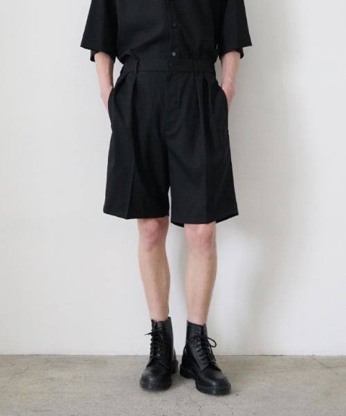  VU tailar short pants washable wool [BLACK］vu-pnt-015