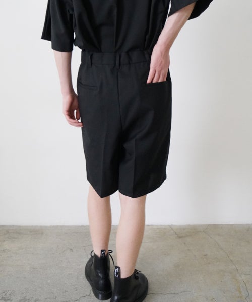  VU tailar short pants washable wool [BLACK］vu-pnt-015