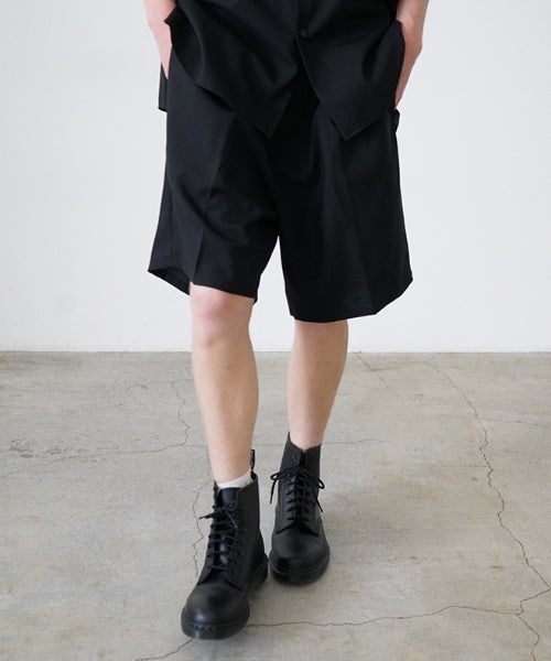  VU tailar short pants washable wool [BLACK］vu-pnt-015
