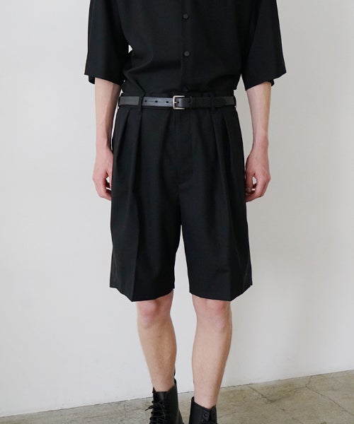  VU tailar short pants washable wool [BLACK］vu-pnt-015
